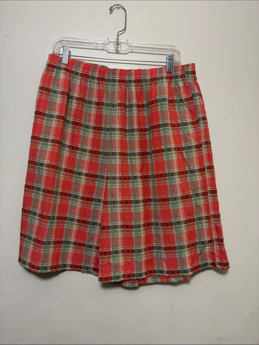 BonWorth Red and Green Plaid Shorts
